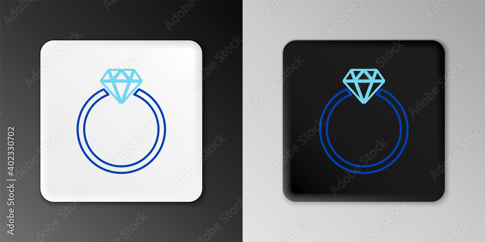 Line Diamond engagement ring icon isolated on grey background. Colorful outline concept. Vector. Line Diamond engagement ring icon isolated on grey background. Colorful outline concept. Vector.
