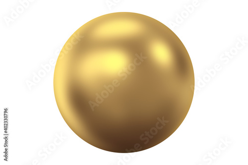 Leinwand Poster Golden sphere or ball isolated on white background