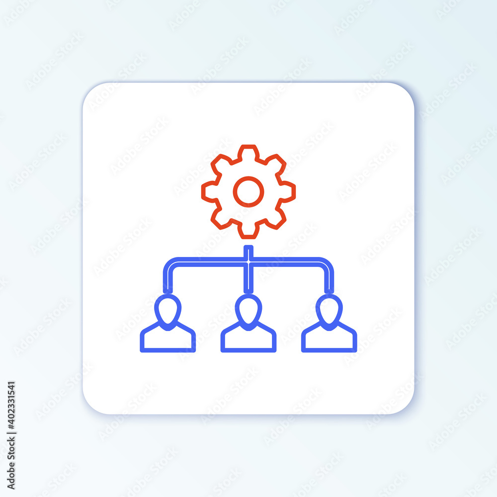 Line Lead management icon isolated on white background. Colorful outline concept. Vector.