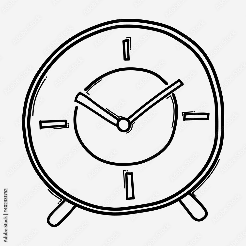 Clock doodle vector icon. Drawing sketch illustration hand drawn line eps10 Clock doodle vector icon. Drawing sketch illustration hand drawn line eps10