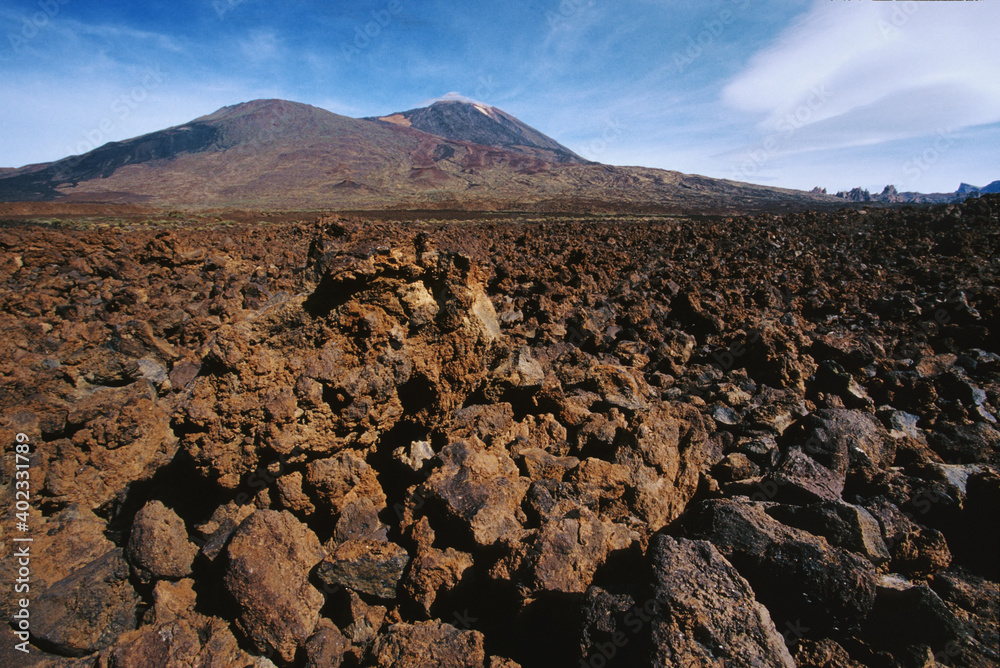 Paorama of mount teide Volcano and  Teide National Park, Tenerife, Canary Islands, Spain