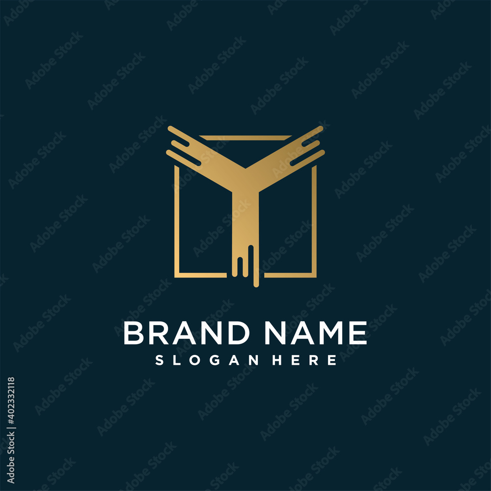 Golden initial letter Y logo design template for company or person Premium Vector part 8 Golden initial letter Y logo design template for company or person Premium Vector part 8