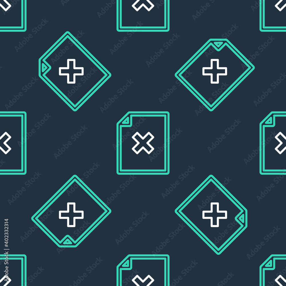 Line Delete file document icon isolated seamless pattern on black background. Rejected document icon. Cross on paper. Vector. Line Delete file document icon isolated seamless pattern on black background. Rejected document icon. Cross on paper. Vector.