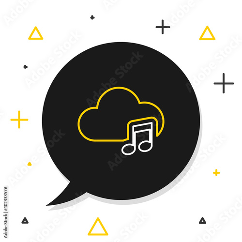 Line Music streaming service icon isolated on white background. Sound cloud computing, online media streaming, online song, audio wave. Colorful outline concept. Vector.