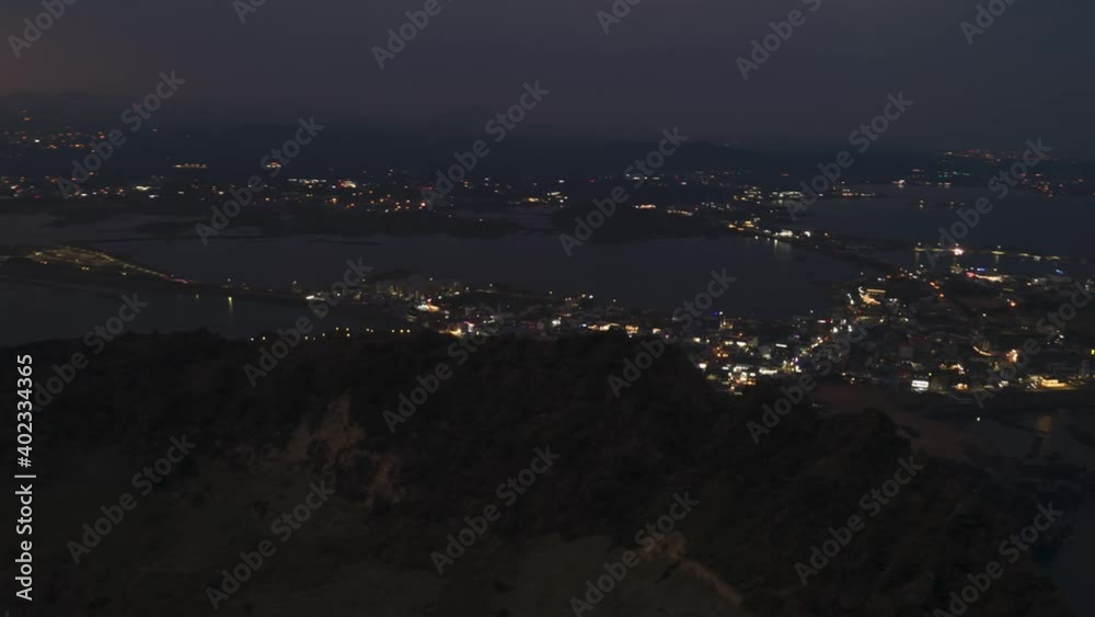 4K Circular Time-lapse Aerial View of Sunset at Seongsan Sunrise Peak--Wide Shot 4K Circular Time-lapse Aerial View of Sunset at Seongsan Sunrise Peak--Wide Shot