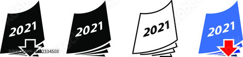 2021 catalog icon, vector line illustration 