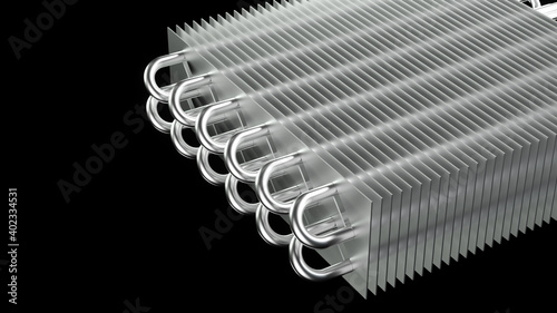 Obraz na płótnie 3D rendering of copper radiator