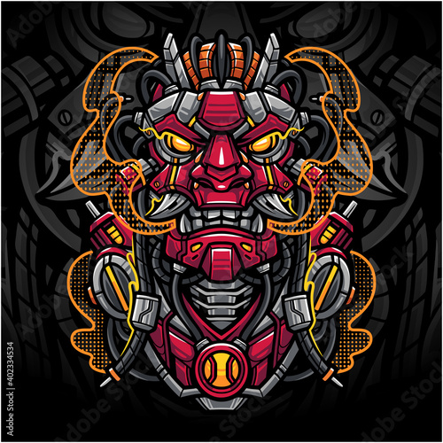 Oni mecha esport mascot logo