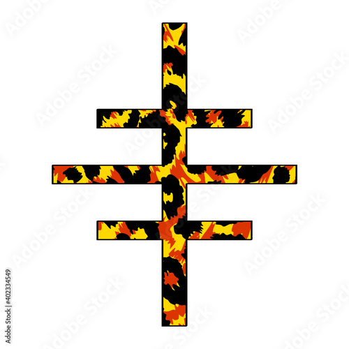 vector illustration of animal print russian cross isolated on white