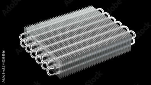 3D rendering of copper radiator