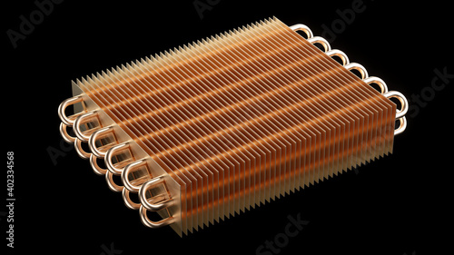 3D rendering of copper radiator