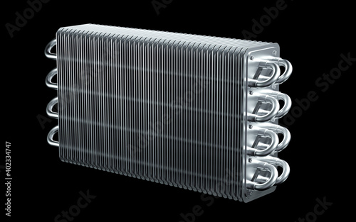 Obraz na płótnie 3D rendering of copper radiator