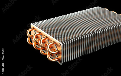 3D rendering of copper radiator