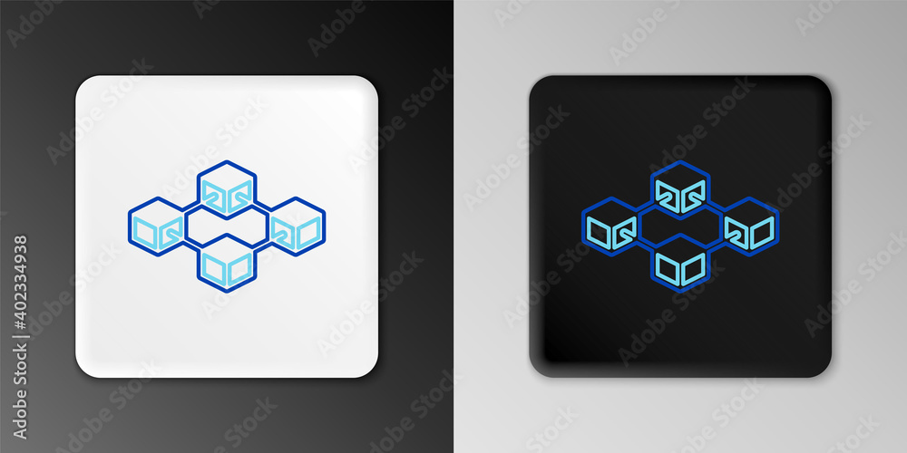Line Blockchain technology icon isolated on grey background. Cryptocurrency data. Abstract geometric block chain network technology business. Colorful outline concept. Vector. Line Blockchain technology icon isolated on grey background. Cryptocurrency data. Abstract geometric block chain network technology business. Colorful outline concept. Vector.