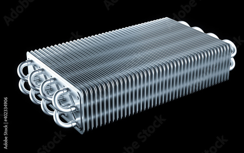 Obraz na płótnie 3D rendering of copper radiator