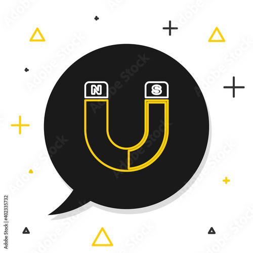 Line Magnet icon isolated on white background. Horseshoe magnet, magnetism, magnetize, attraction sign. Colorful outline concept. Vector.