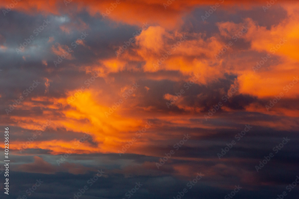 colorful cloudy evening sky