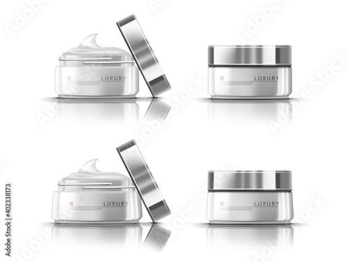 3D Jar With Moisturizing Cream. Open And Close Jar