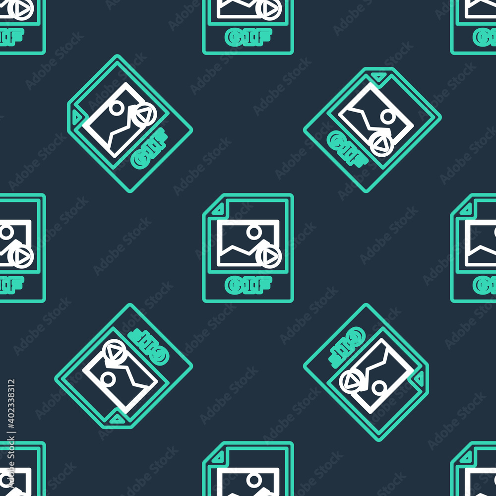 Line GIF file document. Download gif button icon isolated seamless pattern on black background. GIF file symbol. Vector. Line GIF file document. Download gif button icon isolated seamless pattern on black background. GIF file symbol. Vector.