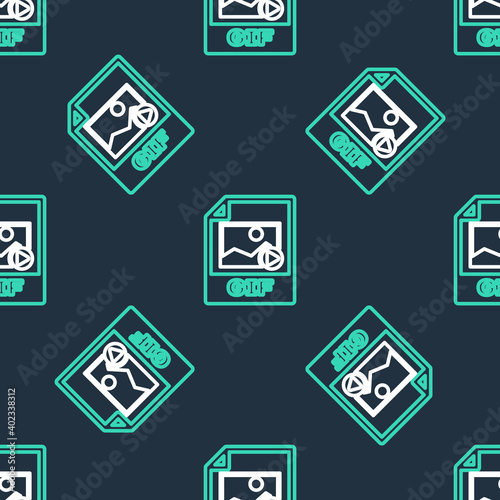 Line GIF file document. Download gif button icon isolated seamless pattern on black background. GIF file symbol. Vector.