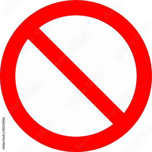 Prohibited and forbidden NO sign. Isolated on transparent background. photo