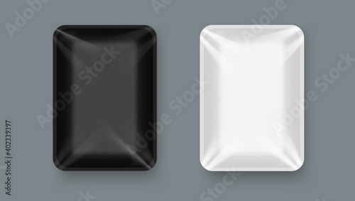 Black And White Plastic Food Tray Package