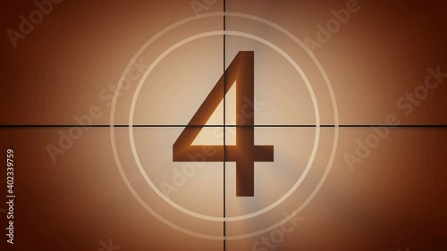 retro old film countdown 4k