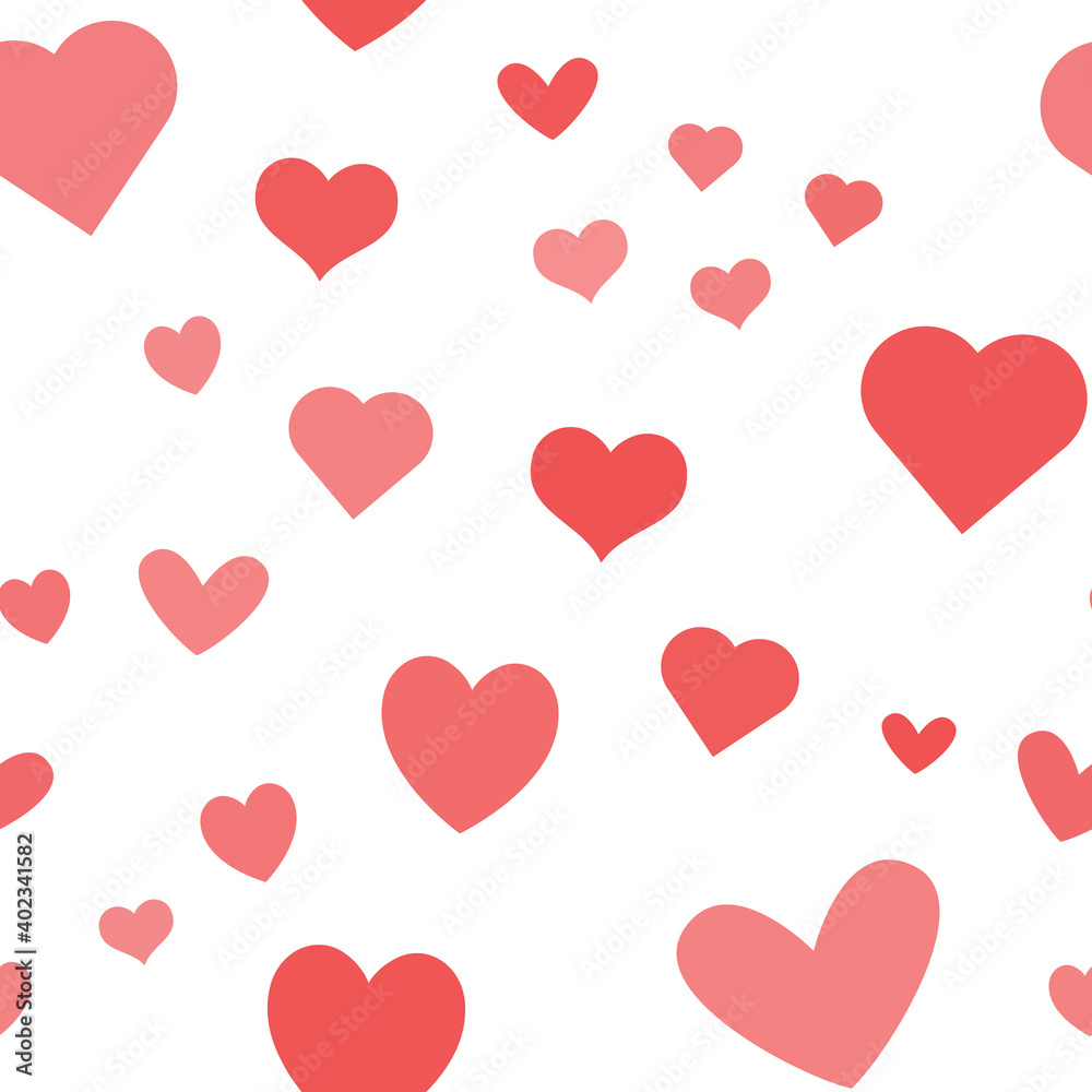 Hearts vector icon seamless pattern. Love texture background for valentine's day.