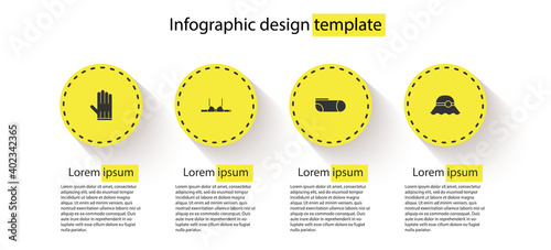 Set Leather glove, Bra, Sport socks and Elegant women hat. Business infographic template. Vector.