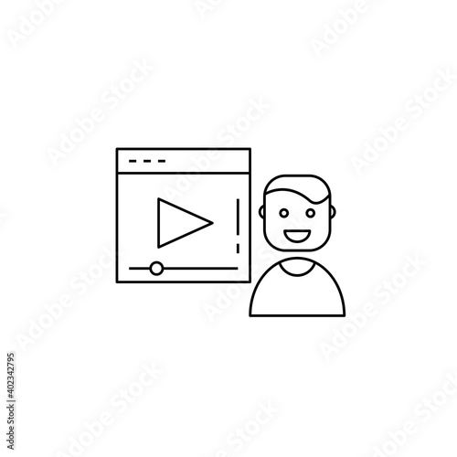 Media and video administrator icons. An administrator character icon. Vector