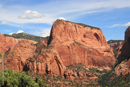 red mountain of Kolob canyon in Zion national park