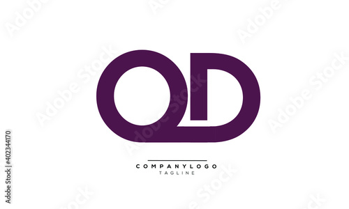 OD icon monogram letter text alphabet logo design