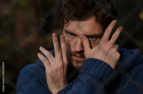 
Portrait of a guy with a beard and mustache photo