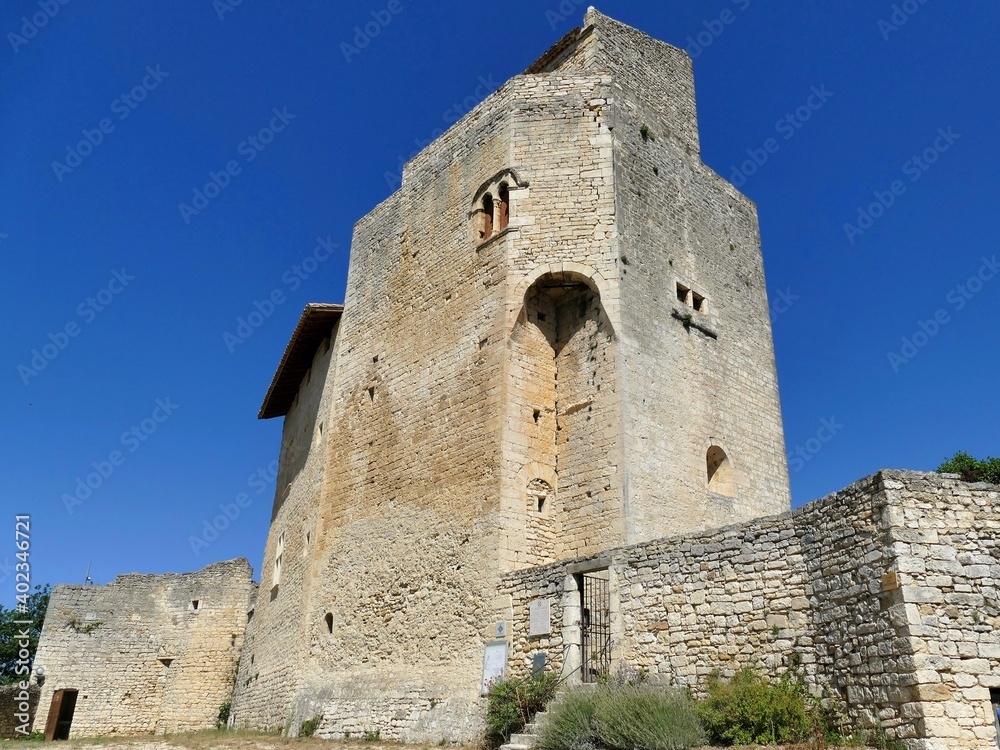 Donjon du château des Hospitalier de Saint-Jean de Jérusalem à Le Poët-Laval