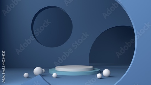 background vector 3d blue rendering with podium minimal blue pastel scene  minimal abstract background 3d rendering abstract geometric shape blue pastel  3D stand pedestal background for show product