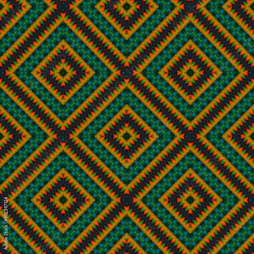 Seamless pattern with symmetric geometric ornament. 