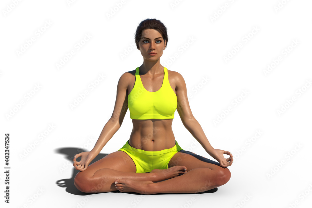 Female in Lotus yoga pose, illustration Female in Lotus yoga pose, illustration