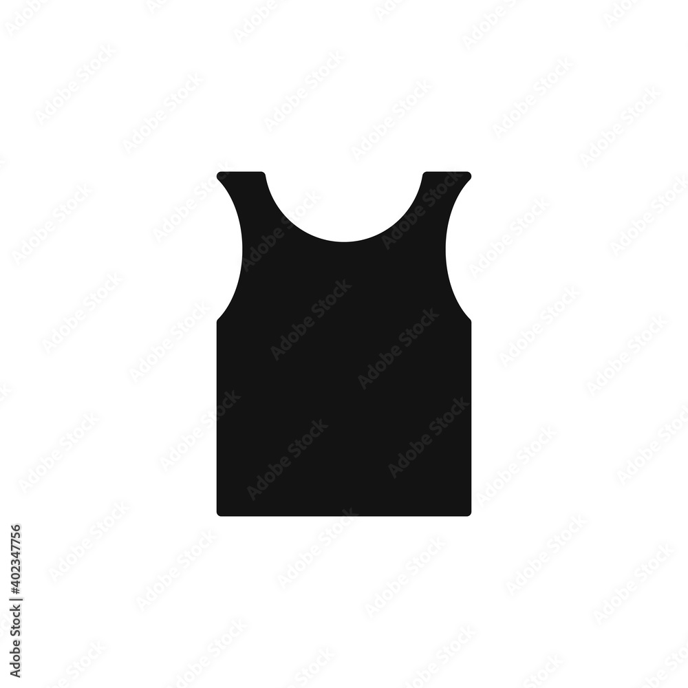 Undershirt black icon, flat vector illustration Undershirt black icon, flat vector illustration