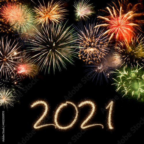 2021 New Year fireworks background