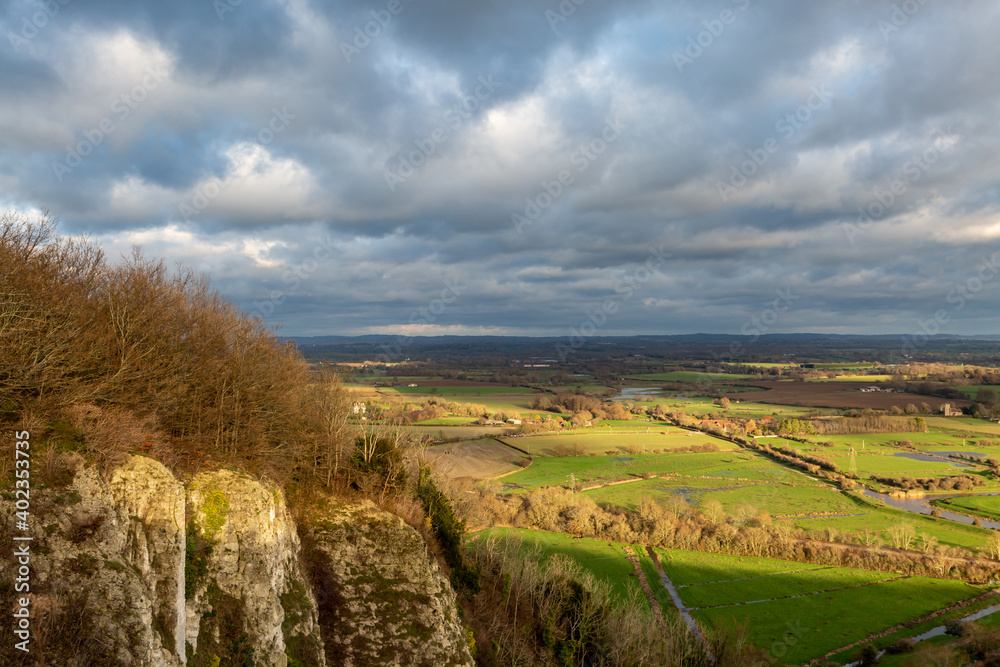 A Rural Sussex Landscape Viewed from Cliffs above the Town of Lewes