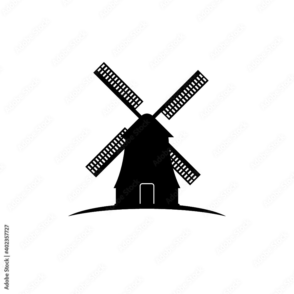 Windmill icon isolated on white background