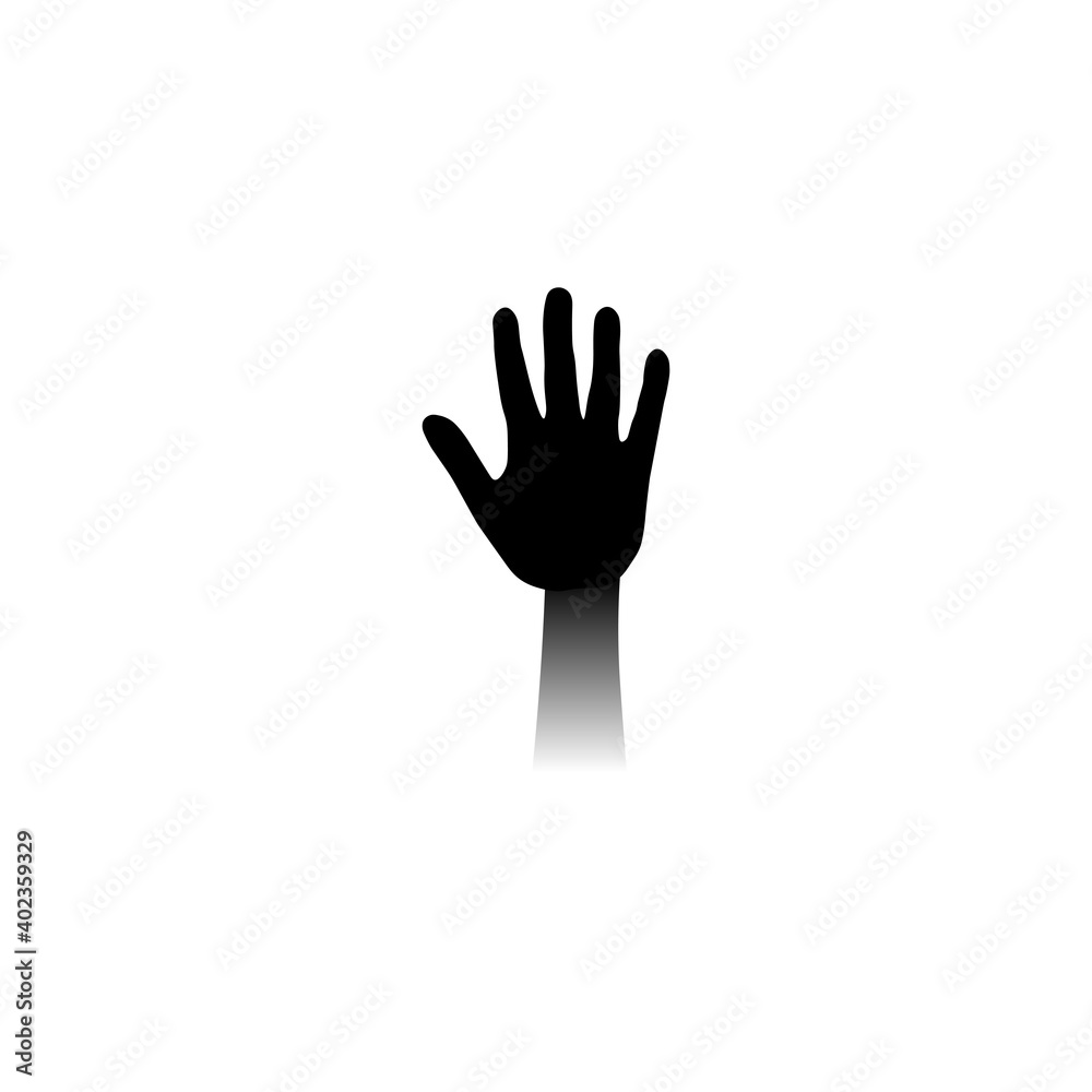 Black icon human hand, hand sign. Vector illustration eps 10 Black icon human hand, hand sign. Vector illustration eps 10