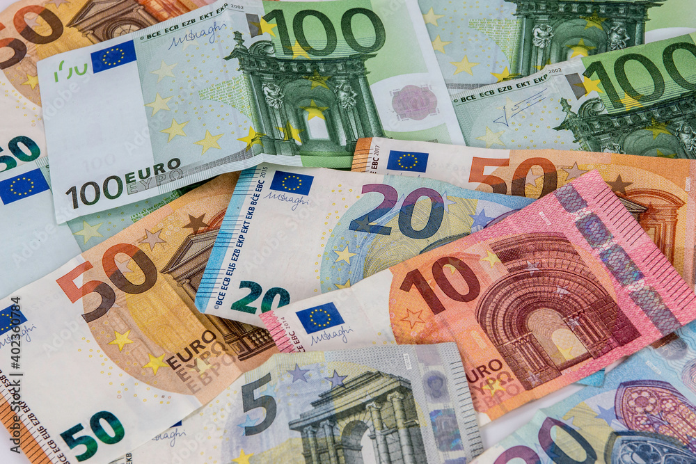 A scads of money made of Euro banknotes A scads of money made of Euro banknotes