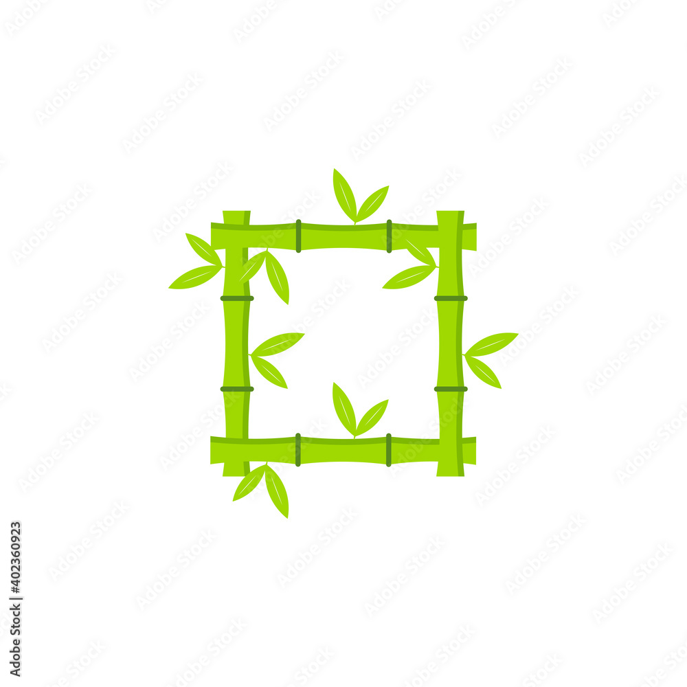 Green bamboo frame icon, photo frame sign. Vector illustration eps 10 Green bamboo frame icon, photo frame sign. Vector illustration eps 10