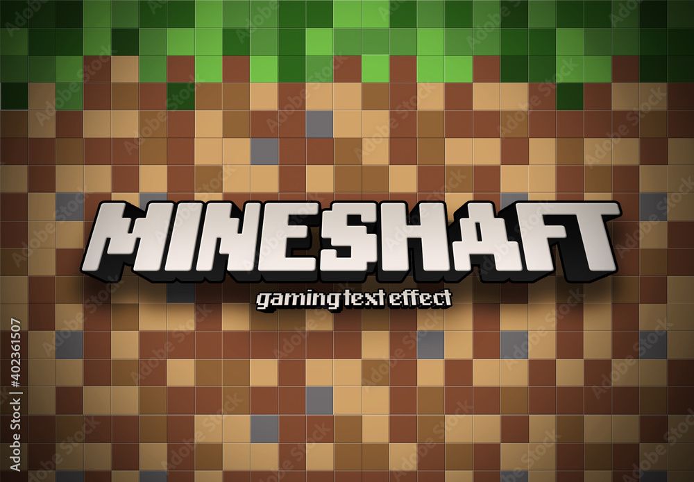 Minecraft Gameplay Text Gaming Text Effect Mockup Stock Template | Adobe Stock