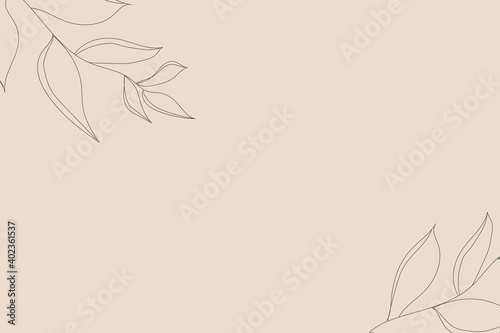 Cute Abstract Botanical art template with grey leaves on pink background for stationery and jewellery,advertising,greeting cards,to do lists, logo or planners, cards, spa, web,quotes, banners.Vector