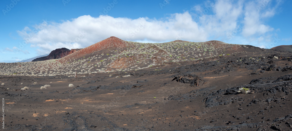 El Hierro, Kanarische Inseln - malerische Panorama Vulkanlandschaft westlich von La Restinga