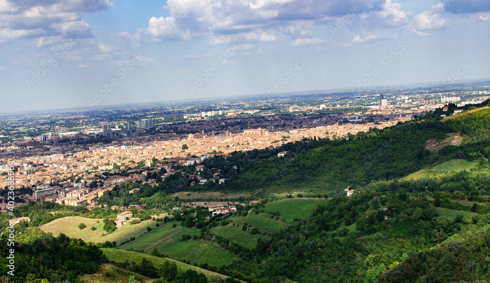 View from Madonna Di San Luca Bologna (Sanctuary of the Blessed Virgin of Saint Luke)