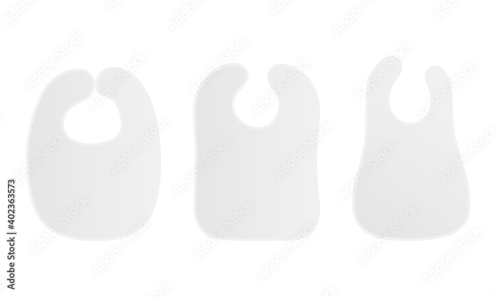 Fototapeta premium Blank Baby Bib Mockup Isolated on White Background. Vector Illustration