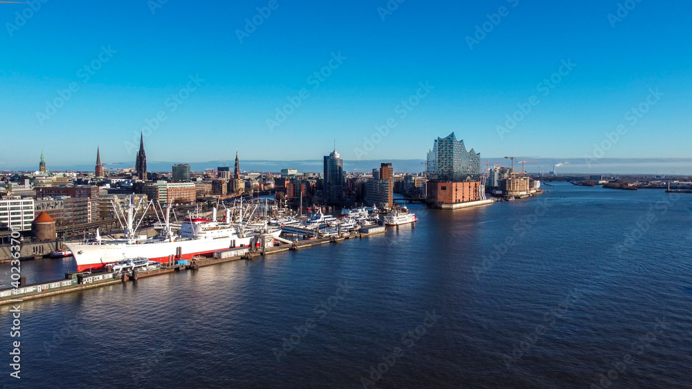 Port of Hamburg Germany from above - travel photography